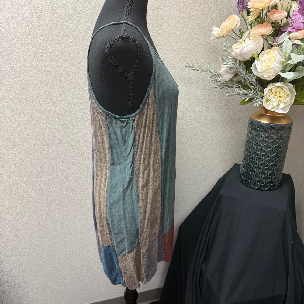 Sacred Threads Boho Patchwork Tank Dress | Rayon Festival Tunic OS - Picture 4 of 7